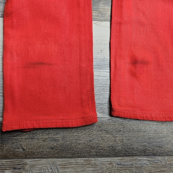 Helmut Lang Waxed Denim Jegging Red Size 28 - Picture 9 of 14
